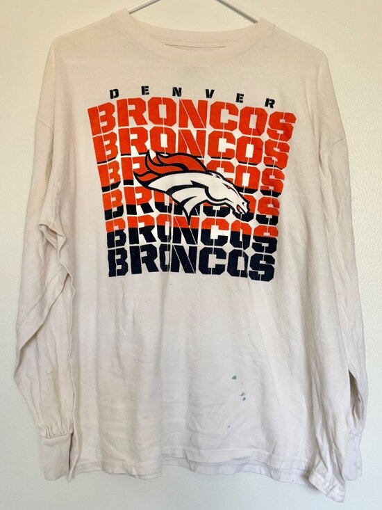 Majestic Other - Men’s Denver Broncos NFL Long Sleeve Graphic T-Shirt White XL Majestic
